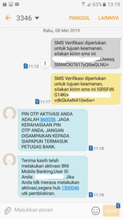 Solusi gagal kirim sms verifikasi Aktivasi Mobile Banking